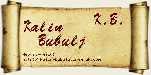 Kalin Bubulj vizit kartica